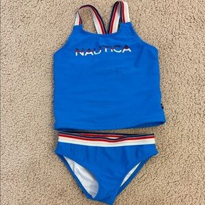 Nautica Kids Blue Bikini with Striped Accents